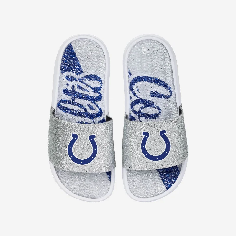 Indianapolis Colts Womens Glitter Gel Slide