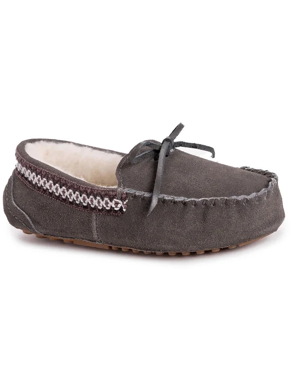 Jane Womens Suede Slip On Moccasin Slippers