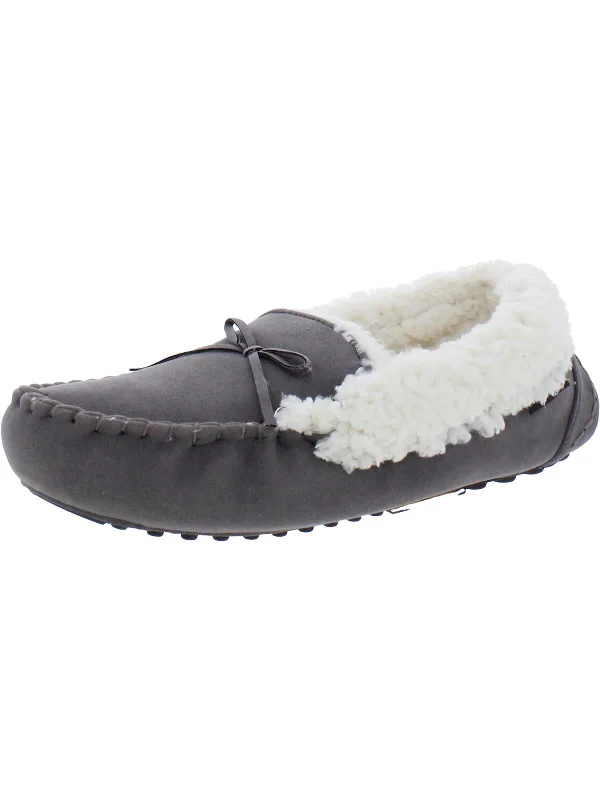 Jaylah Womens Faux Suede Slip On Moccasin Slippers